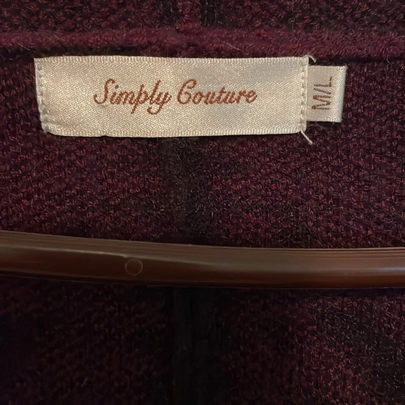 Simply couture sweater M/L cardigan coat front pocket 3/4 sleeves abstract print - Picture 4 of 11